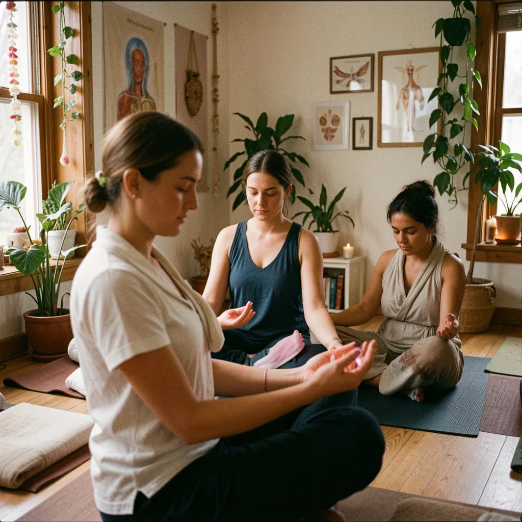 Abstract interior lighting with geometric shapes and calm palette
